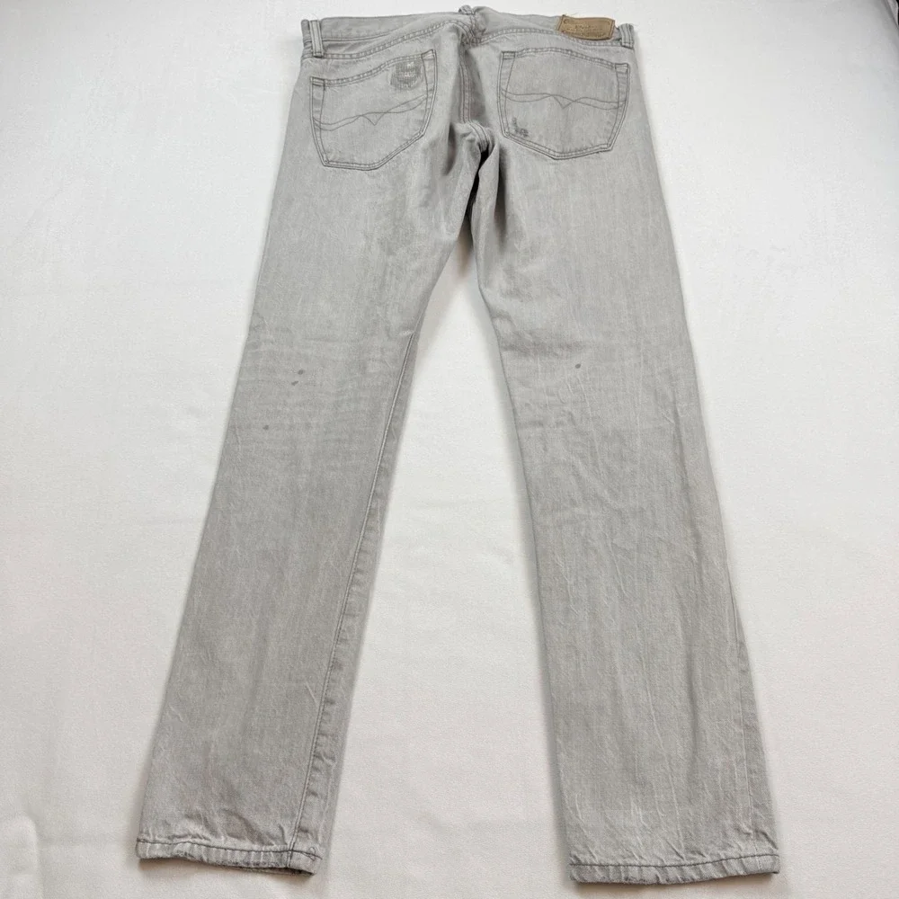 Polo Ralph Lauren Sullivan Slim Jeans Men's 34X34 Light Grey Repaired Distressed